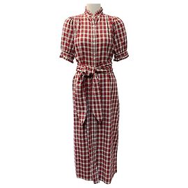Autre Marque The Great Red / Ivory Picnic Plaid Cedar Kleid Rot