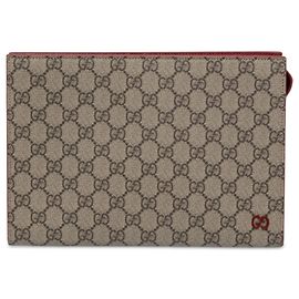 Gucci GG Supreme Clutch Beige Beige