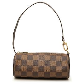 Sac à main Louis Vuitton Damier Ebene Papillon Pochette Marron Marron
