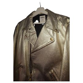 Adidas Jeremy Scott - Chaqueta de cuero dorada con alas Dorado