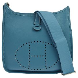 Hermès Borsa Hermes Evelyne Gen III Clemence PM Blu