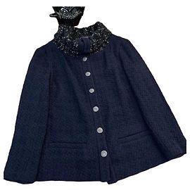 Chanel Navy Wool Jacket Size 38 Other