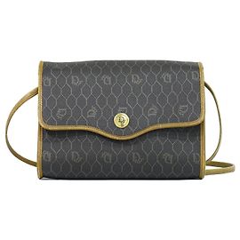 Christian Dior Vintage Honeycomb Canvas Black