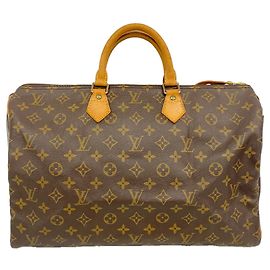 Louis Vuitton Monogram Speedy 40 Handbag Brown