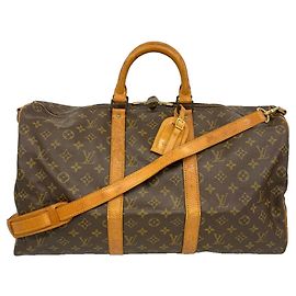 mala Louis Vuitton Monogram Keepall Bandoulière 50 Marrom