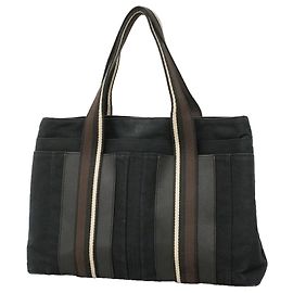 Hermès Sac cabas Hermes Troca Horizontal MM Canvas Noir