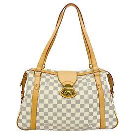 Borsa a tracolla Louis Vuitton Damier Azur Streza GM Bianco