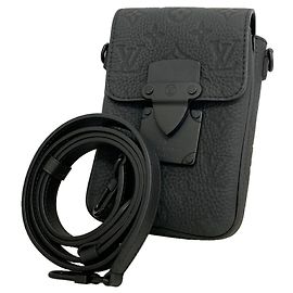 Sac à épaule Portefeuille Vertical Louis Vuitton Monogram Taurillon S-Lock Noir