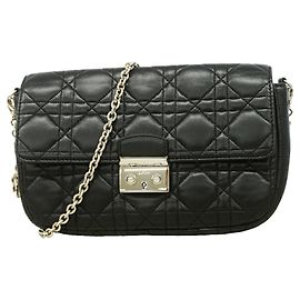 Christian Dior Cannage Shoulder Bag Black