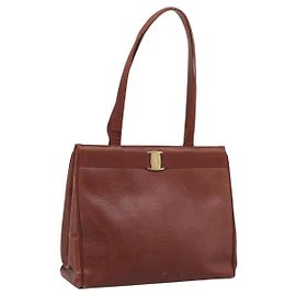 Tote Salvatore Ferragamo Vala in pelle goffrata Marrone