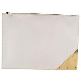 Céline Clutch Celine em couro Branco