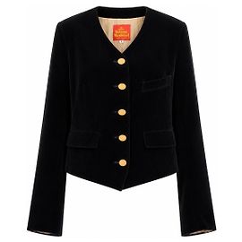 Vivienne Westwood Red Label Black Velvet Orb Button Jacket Black