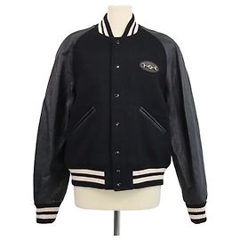 Gucci Bomberjacke aus schwarzem Mischgewebe und Leder mit Horsebit Schwarz