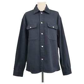 Autre Marque Sobrecamisa de manga comprida em algodão preto Frame Azul marinho