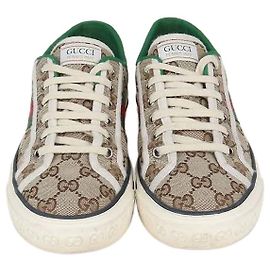 Baskets Gucci Beige GG Canvas Tennis 1977 Trainer Marron