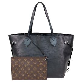 Louis Vuitton Black Epi Leather Neverfull MM Bag Black