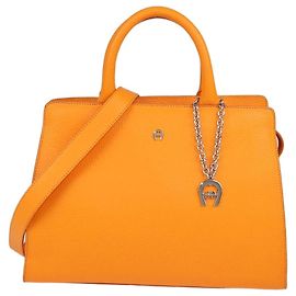 Sac Tote Cybill Moyen en Cuir Orange Aigner Orange