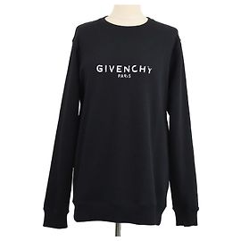 Givenchy Sweatshirt aus schwarzer Baumwolle mit Logo-Print und Loopback Schwarz