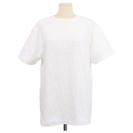 T-shirt Relaxed Fit em jacquard de algodão terry Oblique Off White Christian Dior Branco