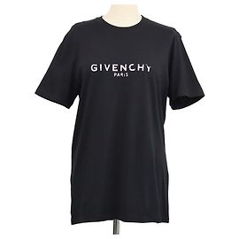 T-shirt de gola redonda em algodão preto com logótipo impresso Givenchy Preto