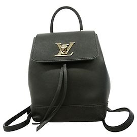 Mochila MINI Lockme em couro Taurillon Louis Vuitton Preto