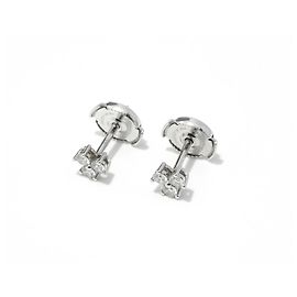 Tiffany & Co. Aria Stud Earrings Platinum 950 with Diamonds Silvery