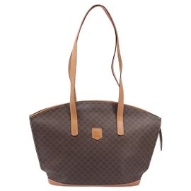 Céline Celine Macadam Canvas and leather Castaño
