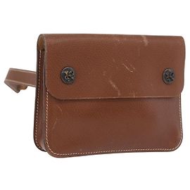 Hermès Hermes Pochette Green Waist Leather Marron