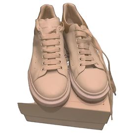 Alexander McQueen Sneakers in Pelle Bianco e Camoscio Beige Bianco Beige