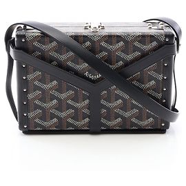Goyard Minaudière Trunk Tasche Braun Schwarz Weiß