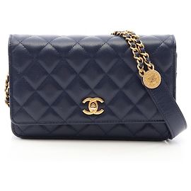 Chanel Matelassé Navy Handbag Navy blue