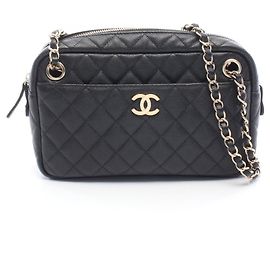 Chanel Matelassé Camera Case Shoulder Bag Black