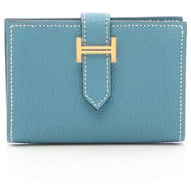 Hermès Hermes Bearn Mini Visitenkartenetui Blau