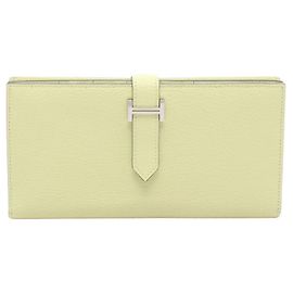 Hermès Hermes Bearn Soufflé Bi-fold Long Wallet Yellow