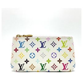 Louis Vuitton Monogram Multicolore Münzbeutel Weiß