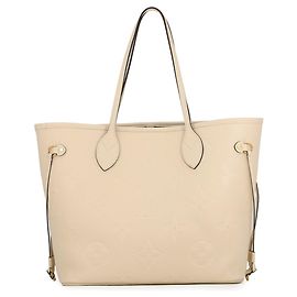Sac cabas Louis Vuitton Monogram Empreinte Neverfull MM Blanc cassé