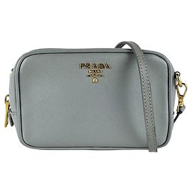 Sac à épaule Prada en cuir gris Marron