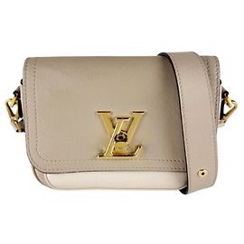 Bolsa de Ombro em Couro Lockme Tender com Corrente Louis Vuitton Cinza