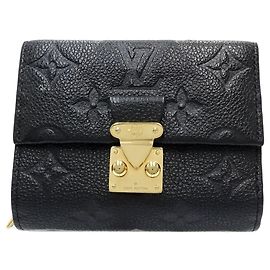 Portefeuille tri-fold Louis Vuitton Monogram Empreinte en Noir Noir