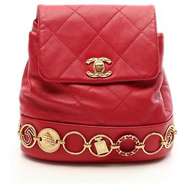 Mochila/Bolsa Chanel Matelassé Small Chain Vermelho
