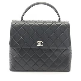 mala de mão Chanel Matelassé com alça superior Preto