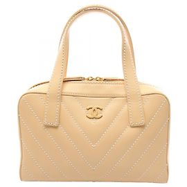 Bolso Chanel Wild Stitch Chevron V-Stitch Beige