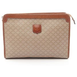 Céline Borsa a mano clutch Celine Macadam Second Bag Marrone Beige