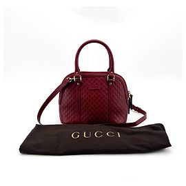 Borsa Satchel Dome Convertibile Guccissima in pelle Gucci Small Bordò