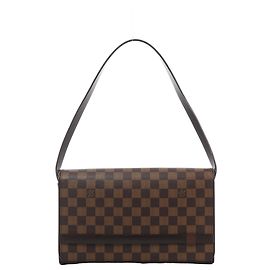 Borsa a tracolla Louis Vuitton Tribeca Damier Ebene in marrone N51160 Rosso