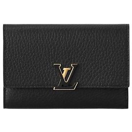 Louis Vuitton Geldbörse aus schwarzem Leder Schwarz Pink