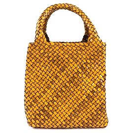 Autre Marque Bolsa de mão HIROFU BREZZA em couro de búfalo trançado Amarelo