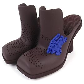 Mules en caoutchouc Burberry Barbie Can Logo Patch Marron