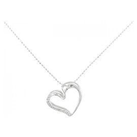 Autre Marque Au750 White Gold Diamond Necklace Silvery