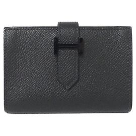 Hermès Béarn Monochrome Epsom Kartenetui Schwarz